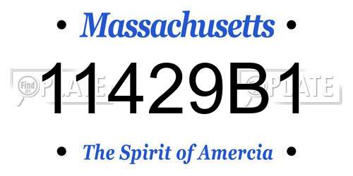 11429B1 Massachusetts License Plate
