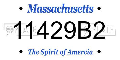 11429B2 Massachusetts License Plate