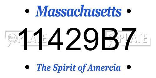 11429B7 Massachusetts License Plate