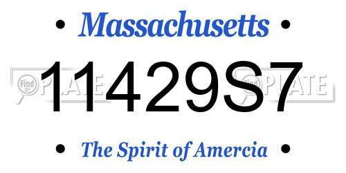 11429S7 Massachusetts License Plate