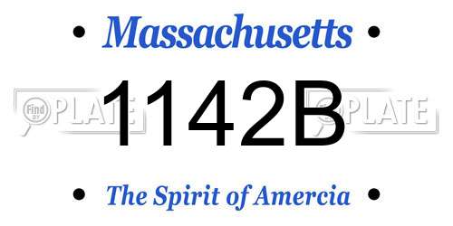 1142B Massachusetts License Plate