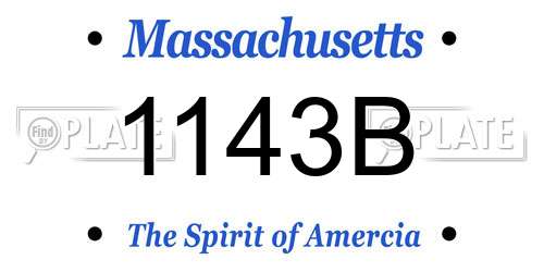 1143B Massachusetts License Plate