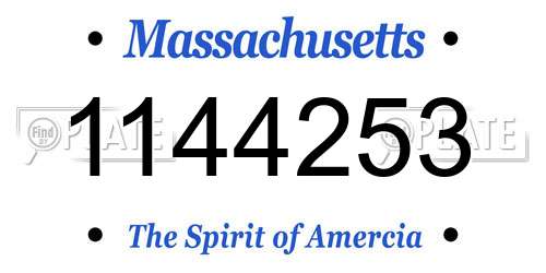 1144253 Massachusetts License Plate