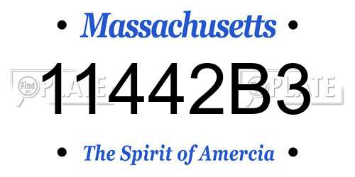 11442B3 Massachusetts License Plate