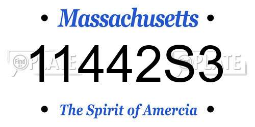 11442S3 Massachusetts License Plate