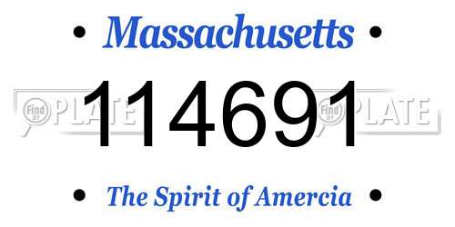 114691 Massachusetts License Plate