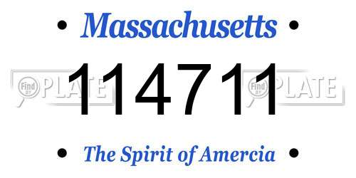 114711 Massachusetts License Plate