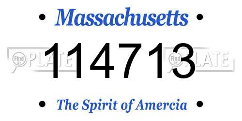 114713 Massachusetts License Plate