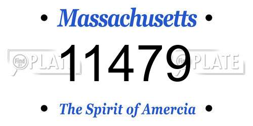 11479 Massachusetts License Plate