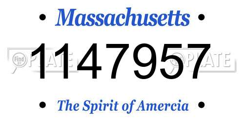 1147957 Massachusetts License Plate