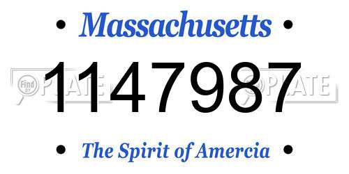 1147987 Massachusetts License Plate