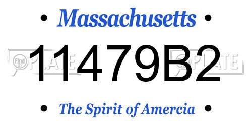 11479B2 Massachusetts License Plate