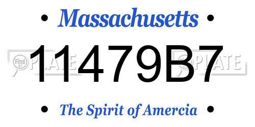 11479B7 Massachusetts License Plate