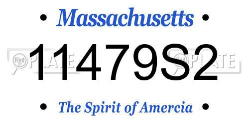 11479S2 Massachusetts License Plate