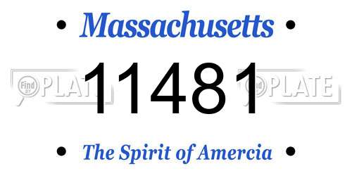 11481 Massachusetts License Plate