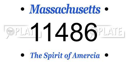 11486 Massachusetts License Plate