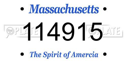114915 Massachusetts License Plate