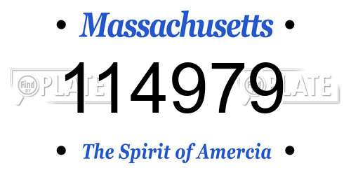 114979 Massachusetts License Plate