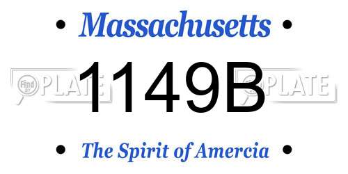 1149B Massachusetts License Plate