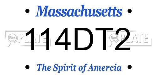 114DT2 Massachusetts License Plate