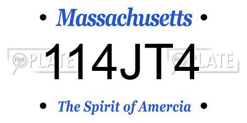 114JT4 Massachusetts License Plate