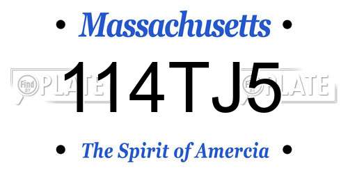 114TJ5 Massachusetts License Plate