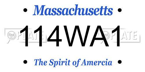 114WA1 Massachusetts License Plate