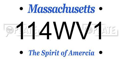 114WV1 Massachusetts License Plate