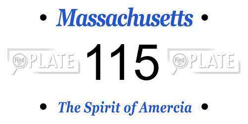 115 Massachusetts License Plate