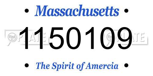 1150109 Massachusetts License Plate