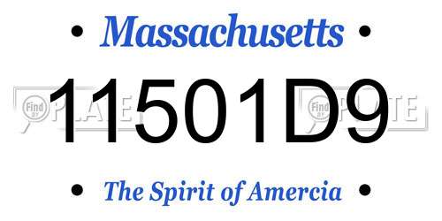 11501D9 Massachusetts License Plate