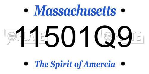 11501Q9 Massachusetts License Plate