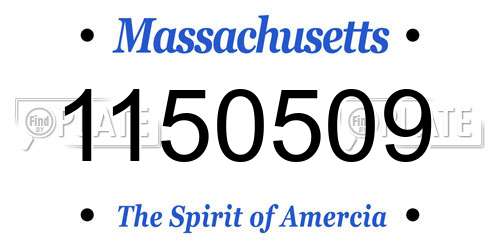 1150509 Massachusetts License Plate