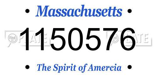 1150576 Massachusetts License Plate