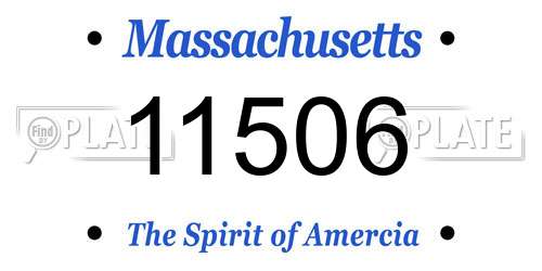 11506 Massachusetts License Plate