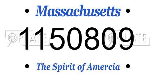 1150809 Massachusetts License Plate