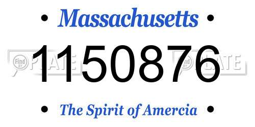 1150876 Massachusetts License Plate