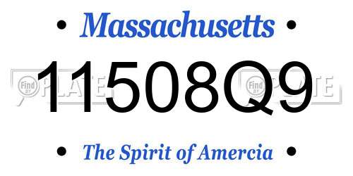 11508Q9 Massachusetts License Plate