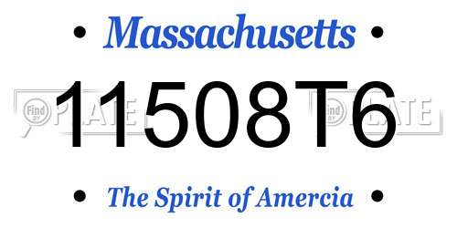11508T6 Massachusetts License Plate