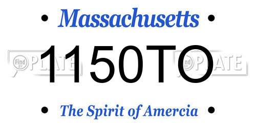 1150TO Massachusetts License Plate