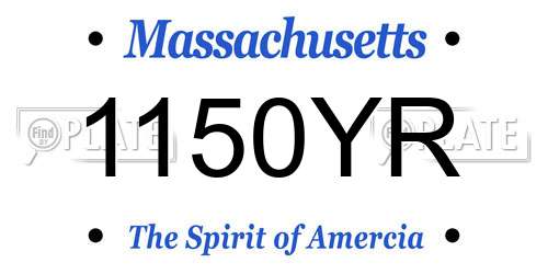 1150YR Massachusetts License Plate