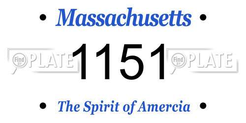 1151 Massachusetts License Plate