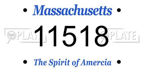11518 Massachusetts License Plate