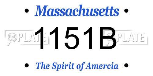 1151B Massachusetts License Plate