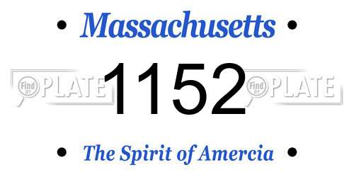 1152 Massachusetts License Plate