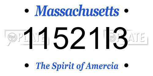 11521I3 Massachusetts License Plate