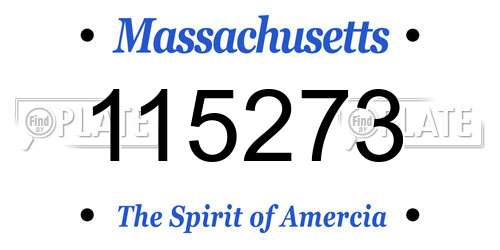115273 Massachusetts License Plate