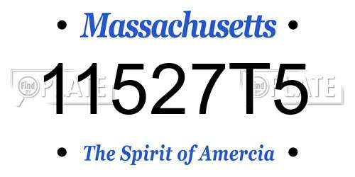 11527T5 Massachusetts License Plate