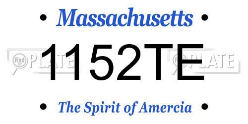 1152TE Massachusetts License Plate
