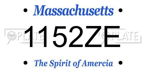 1152ZE Massachusetts License Plate